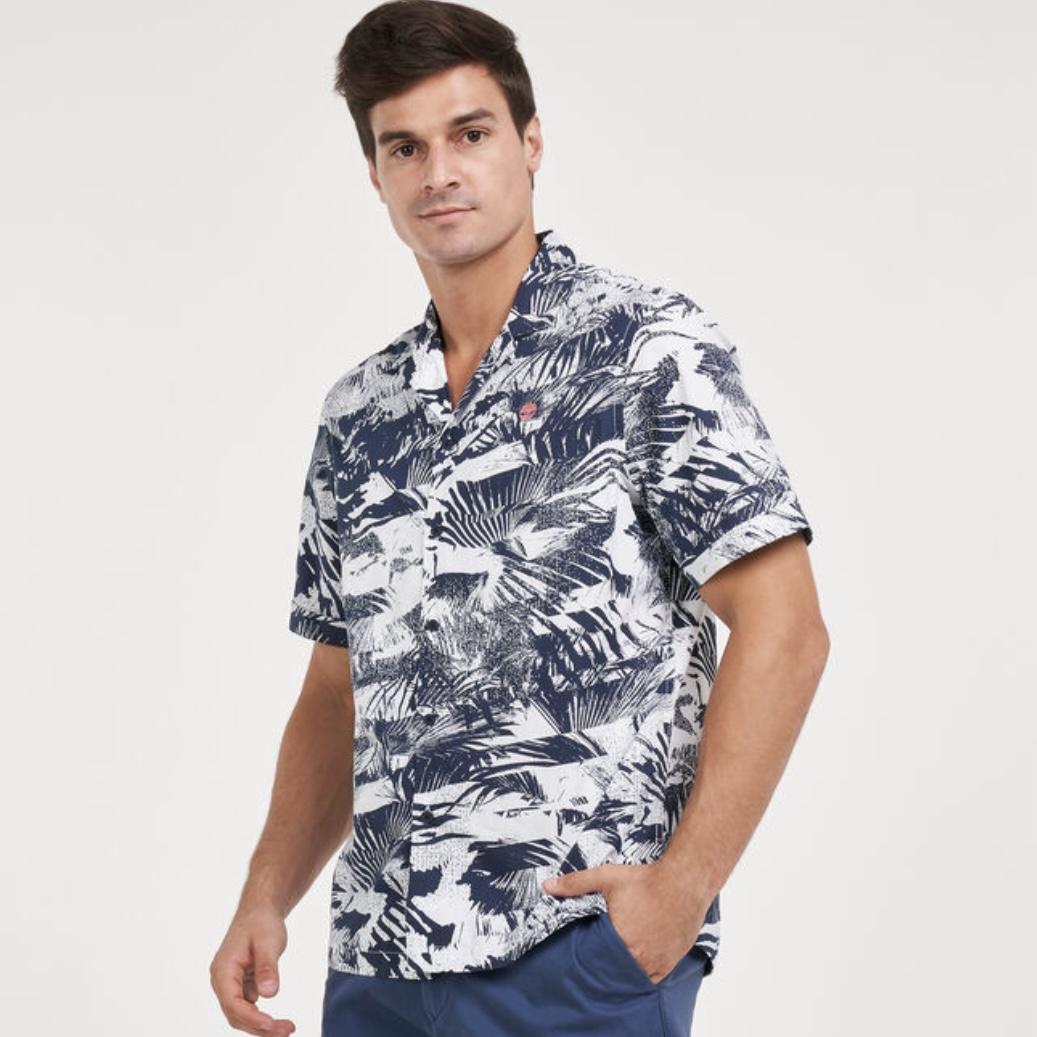 پیراهن آستین کوتاه مردانه تیمبرلند مدل Eastham River Poplin Summer