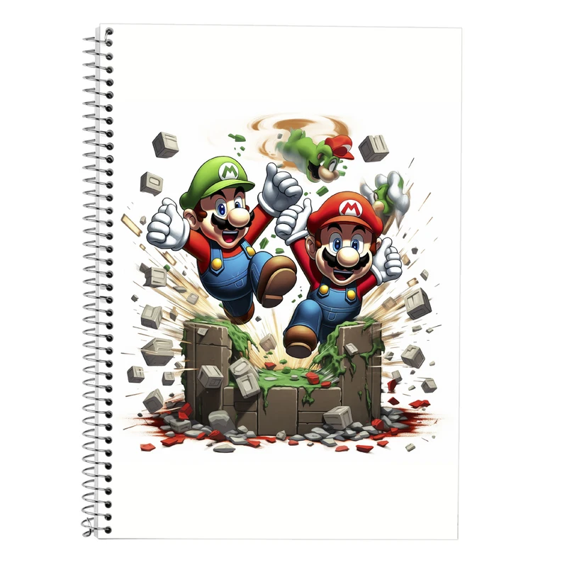 دفتر زبان 50 برگ مدوپد مدل دوخط طرح سوپرماریو super mario کد DF2797