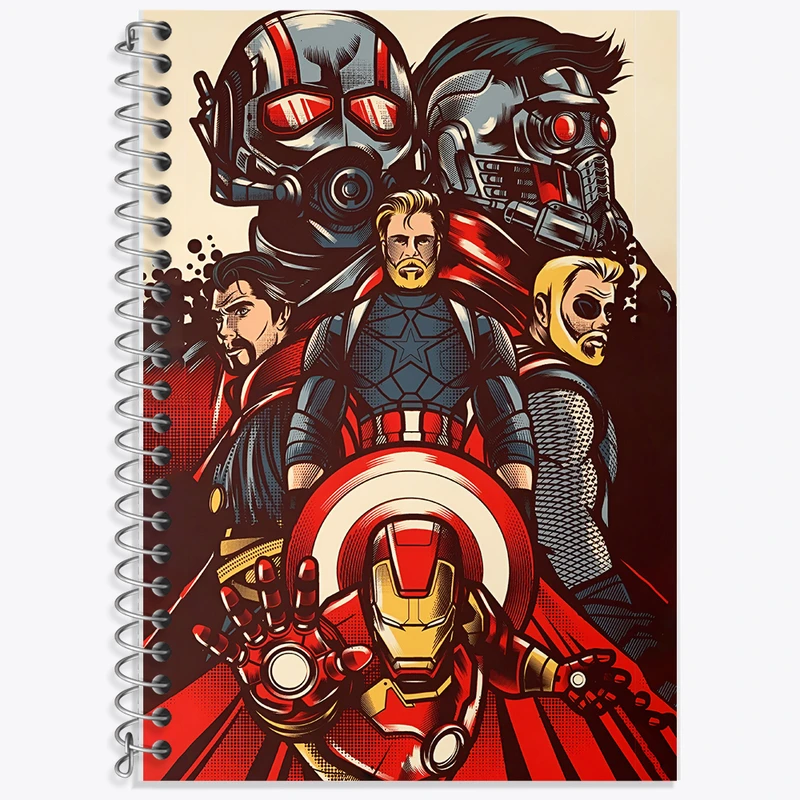 دفتر زبان 50 برگ خندالو مدل دو خط طرح مارول (Marvel) کد N3476