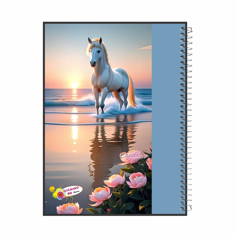 دفتر مشق 60 برگ گلبرگ مدل اسب کد 2084