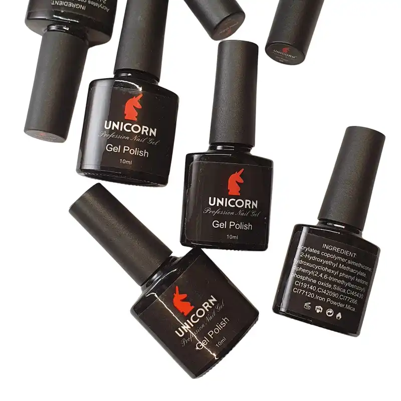 لاک ژل ناخن یونیکورن مدل C9 مجموعه 9 عددی