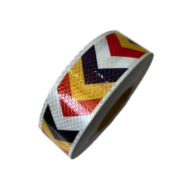 نوار شبرنگ هشدار مدل سه رنگ کد MYR عرض 5 سانتی متر