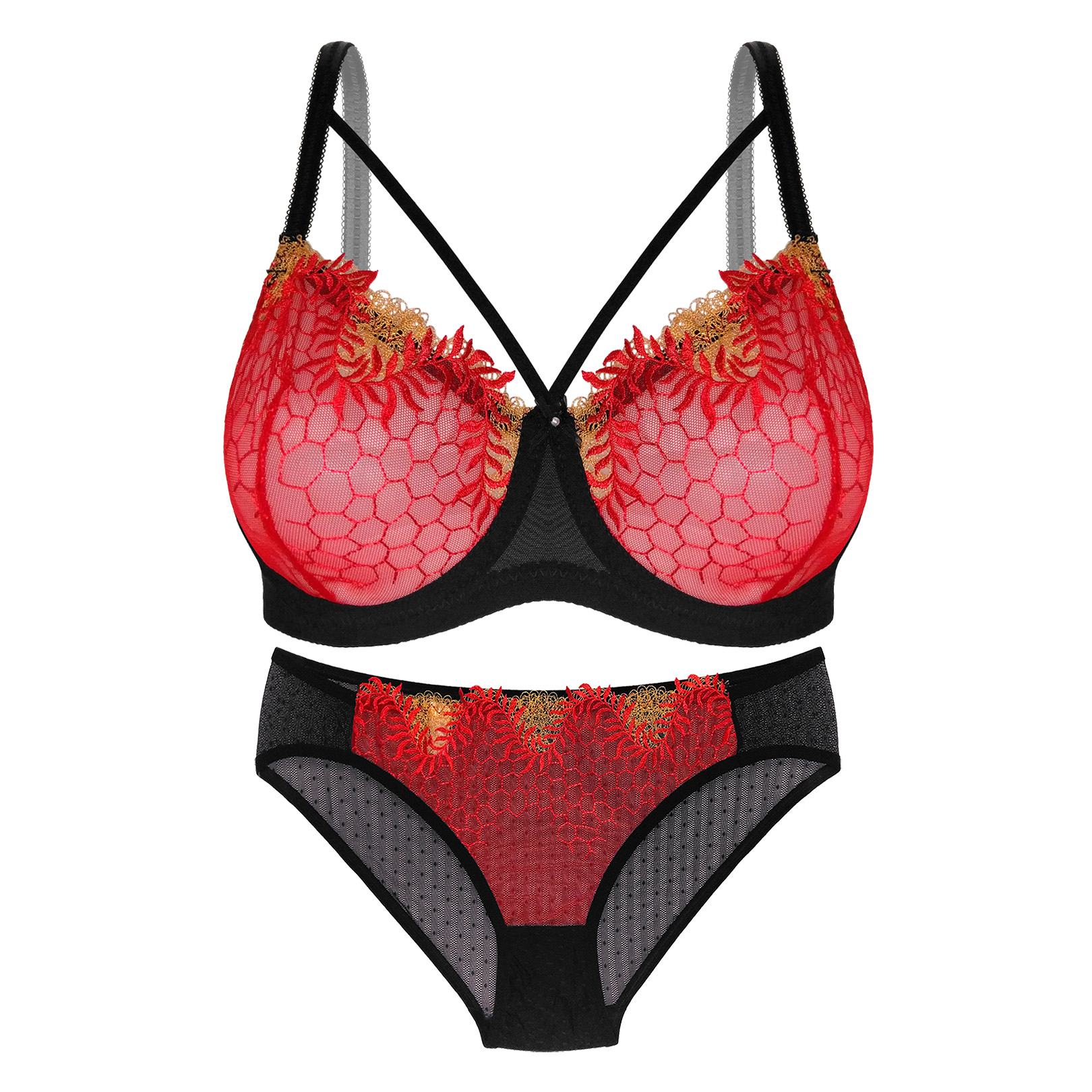  ست شورت و سوتین زنانه دلنشین کد DN-720 رنگ قرمز