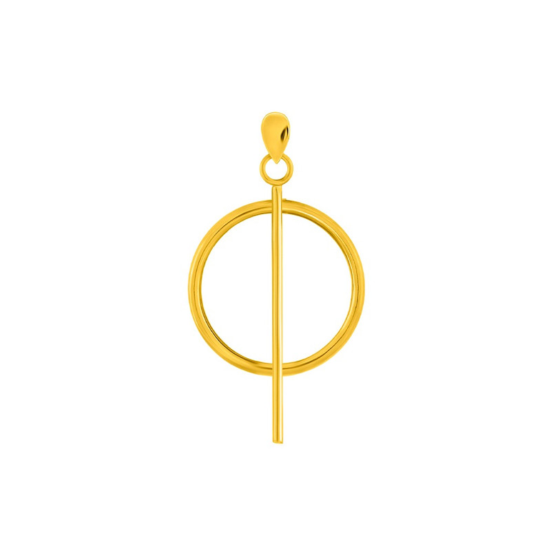 آویز گردنبند طلا 18 عیار زنانه اقلیمه طرح دایره