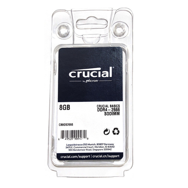 رم لپ تاپ DDR4 تک کاناله 2666 مگاهرتز CL19 کروشیال مدل Basics ظرفیت 8 گیگابایت