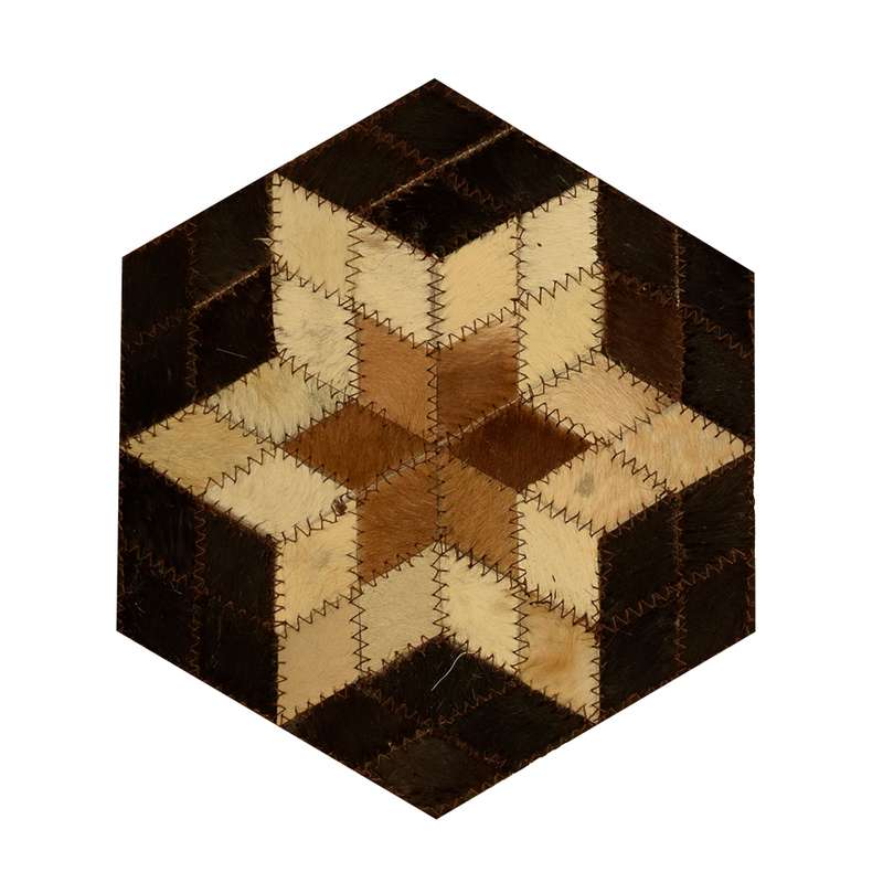 رومیزی کلاژ چرم و پوست مدل شش ضلعی کد 0013 رومیزی کلاژ چرم و پوست مدل شش ضلعی کد 0013