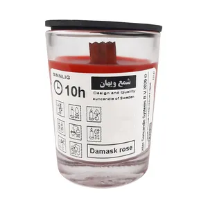 شمع لیوانی ویهان مدل سویا وکس رایحه گل سرخ