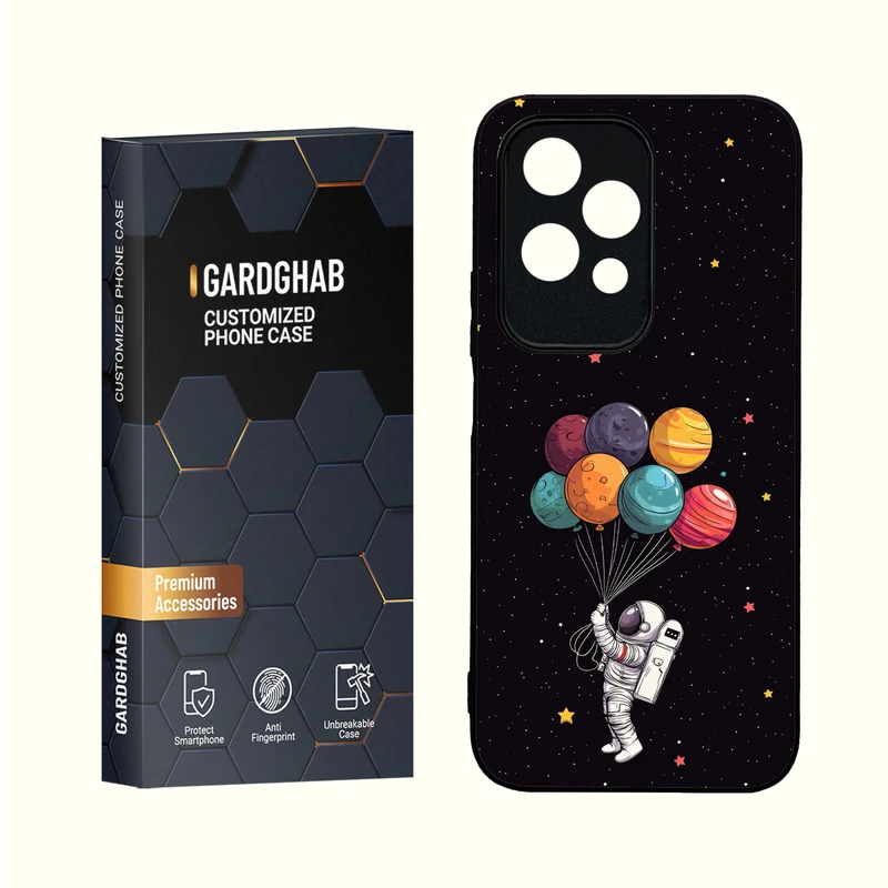 کاور گارد قاب مدل دورژله ای پشت گلس کهکشان مناسب برای گوشی موبایل آنر 200 Lite 5G