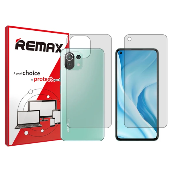 محافظ صفحه نمایش شفاف ریمکس مدل HyGEL مناسب برای گوشی موبایل شیائومی Mi 11 Lite 5G به همراه محافظ پشت گوشی