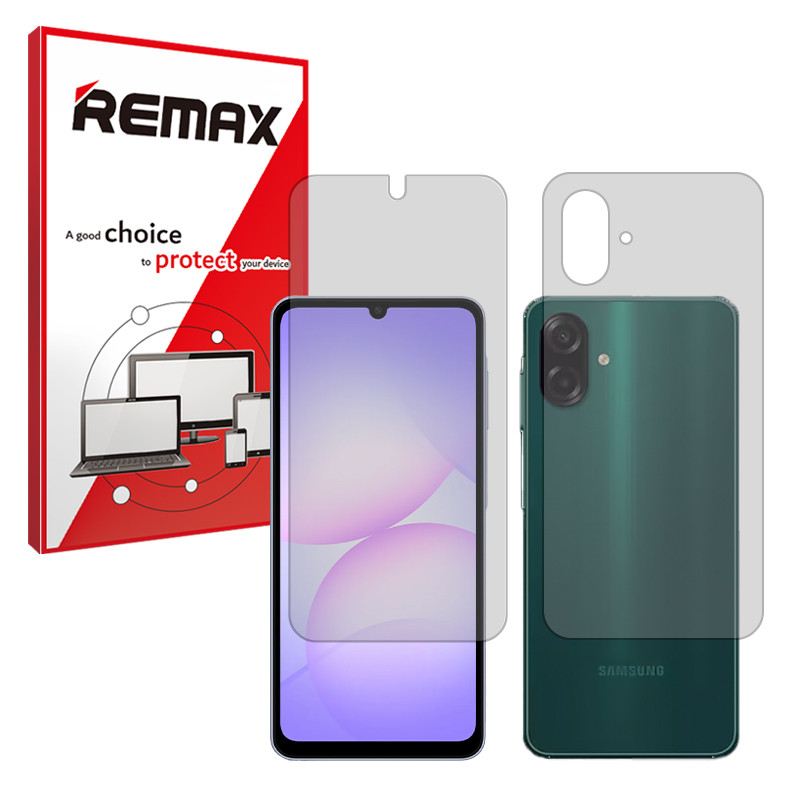 محافظ صفحه نمایش مات ریمکس مدل Resistant مناسب برای گوشی موبایل سامسونگ Galaxy A07 به همراه محافظ پشت گوشی موبایل 