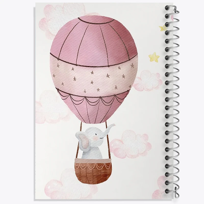 دفتر شطرنجی 50 برگ خندالو مدل بالون و فیل کیوت کد N1642