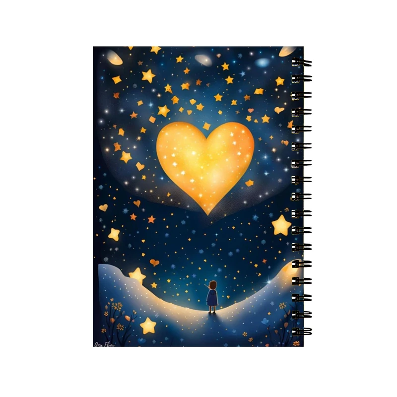 دفتر مشق 50 برگ طرح قلب در شب کد 3428