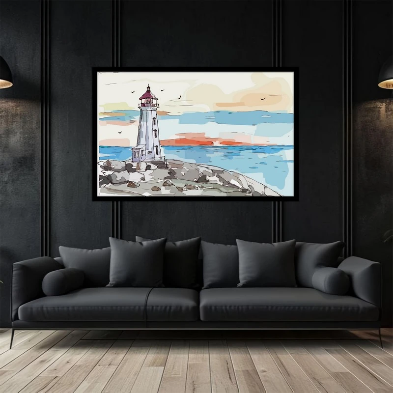 تابلو بکلیت طرح نقاشی و هنر دیجیتال فانوس دریایی مدل B-bu5242