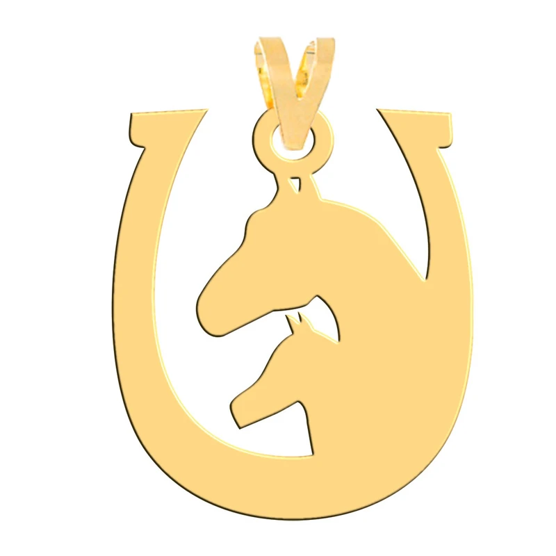 آویز گردنبند طلا 18 عیار زنانه فرشته مدل اسب و نعل  WNL-000452