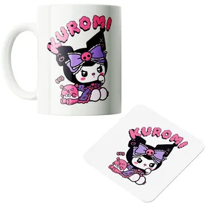 ماگ پاد آفرین مدل کارتونی سانریو کرومی مای ملودی هلوکیتی کد PZ262 به همراه زیرلیوانی