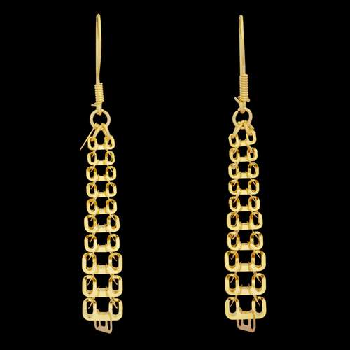 گوشواره عصایی طلا 18 عیار زنانه طلای مستجابی مدل لیزر کات کد 03