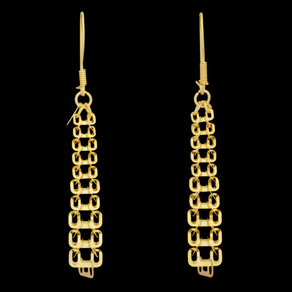 گوشواره عصایی طلا 18 عیار زنانه طلای مستجابی مدل لیزر کات کد 03