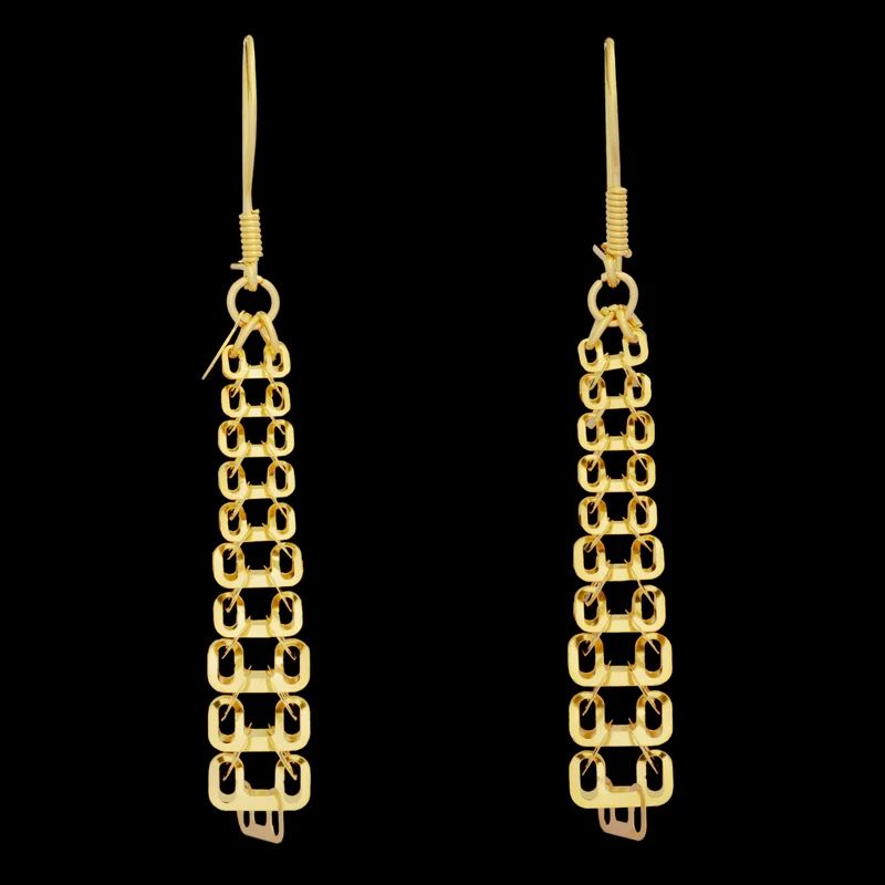 گوشواره عصایی طلا 18 عیار زنانه طلای مستجابی مدل لیزر کات کد 03