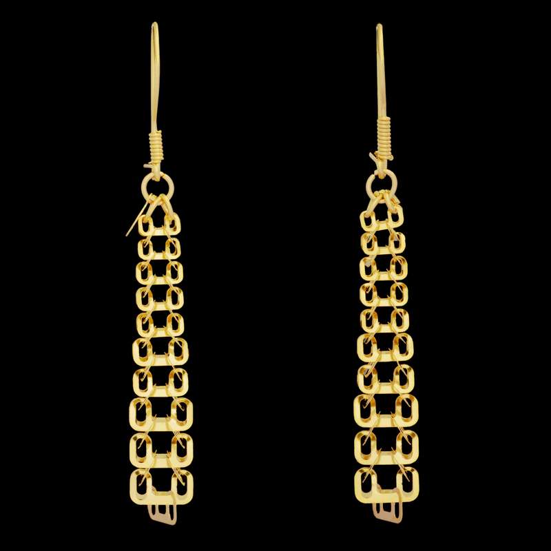 گوشواره عصایی طلا 18 عیار زنانه طلای مستجابی مدل لیزر کات کد 03