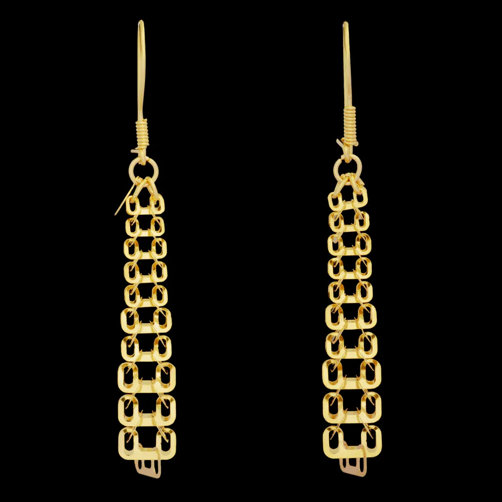 گوشواره عصایی طلا 18 عیار زنانه طلای مستجابی مدل لیزر کات کد 03