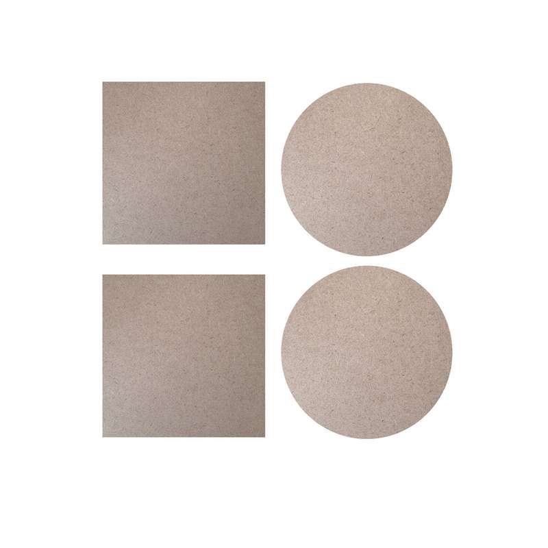 اسلایس چوبی مدل خام اپوکسی Square10 circle مجموعه 4 عددی