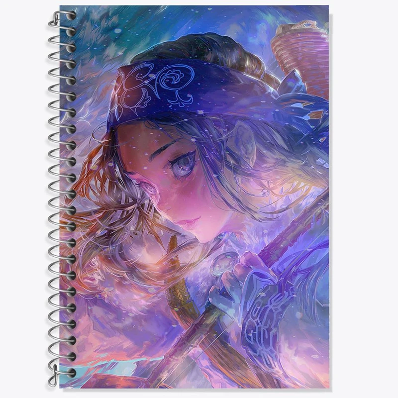 دفتر زبان 50 برگ خندالو مدل سه خط طرح اسیرپا انیمه کامویی طلایی Golden Kamuy کد 23738