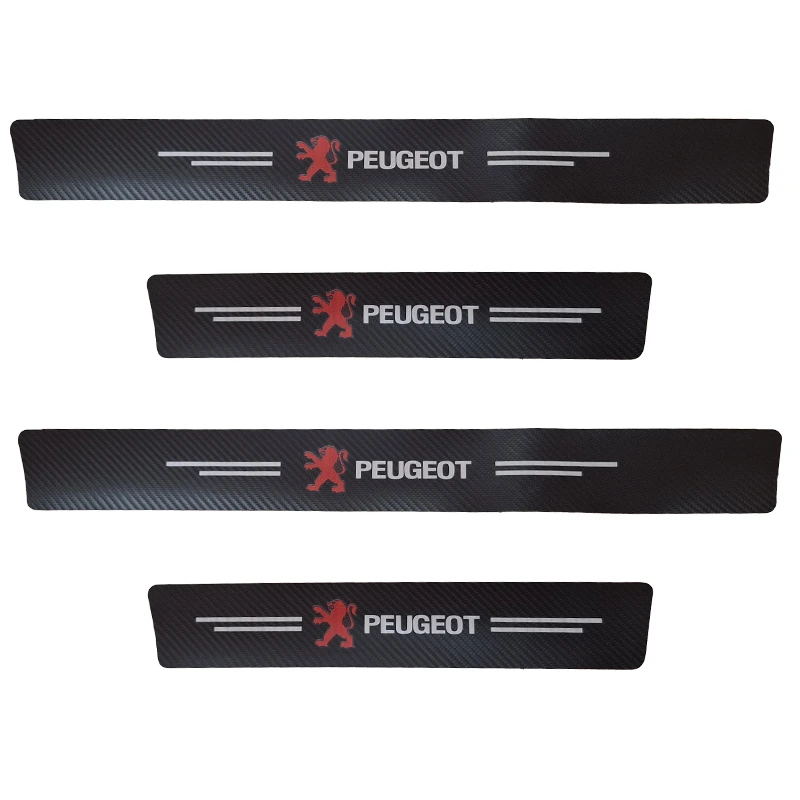 برچسب رکاب خودرو کالانیکس مدل REK-207-10753 طرح چرمی مناسب برای پژو 207 مجموعه 4 عددی