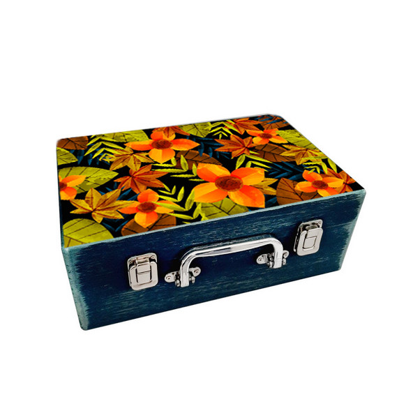 جعبه هدیه چوبی مدل چمدان بهاری کد WS506