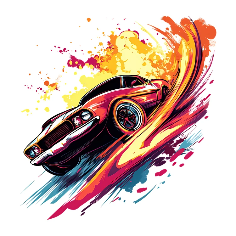 استیکر پارچه و لباس پاد آفرین مدل ماشین اسپرت کد S5558