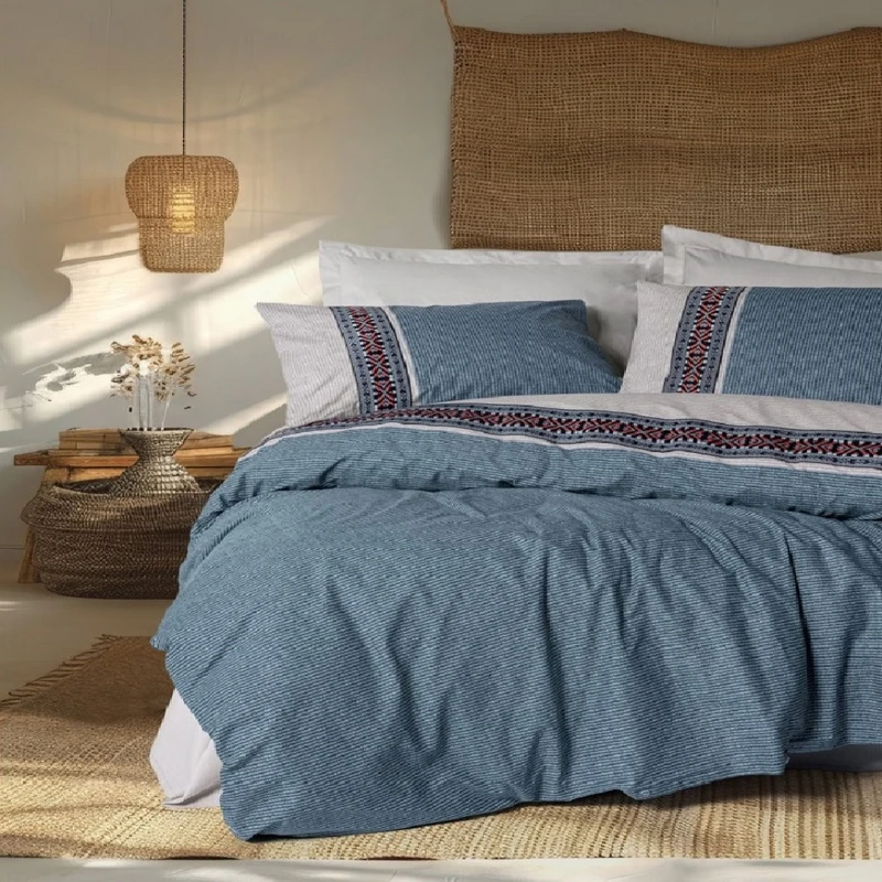 سرویس روتختی کاتن باکس مدل Folk Art Polku Gri دونفره 4 تکه