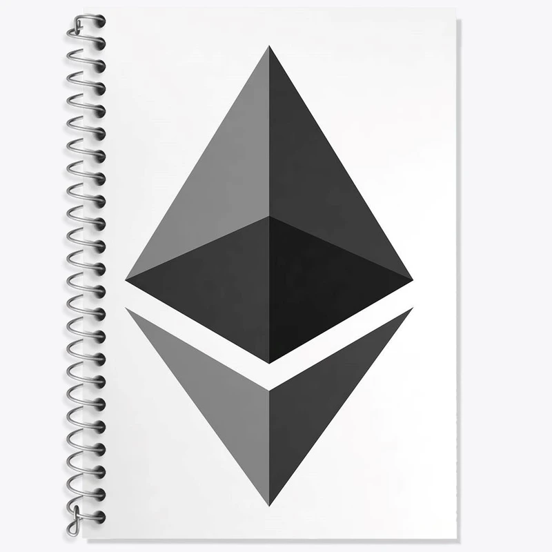 دفتر زبان 50 برگ خندالو مدل سه خط طرح ارز دیجیتال اتریوم کد 4055