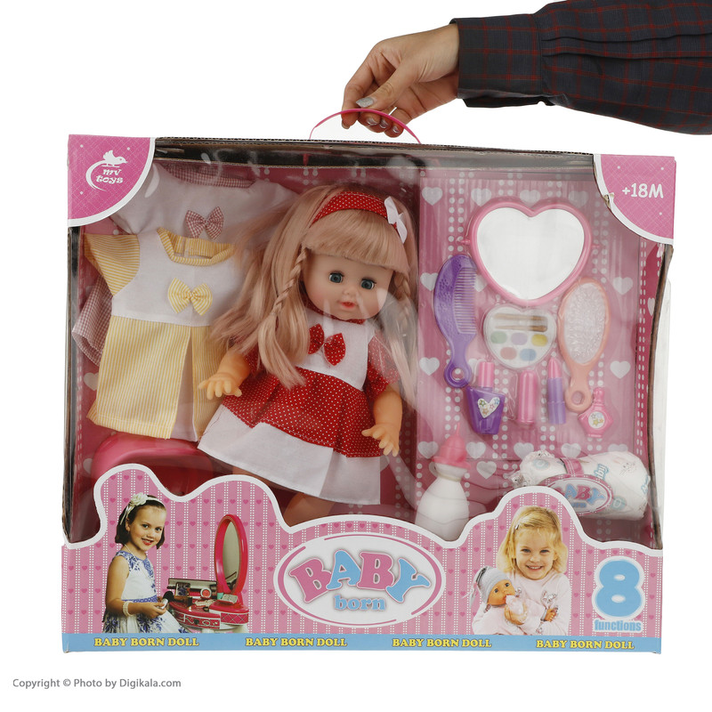 عروسک بیبی بورن مدل MV688-18 ارتفاع 34 سانتی متر