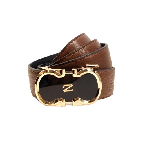 کمربند مردانه سرزمین چرم مدل پلاک ریلی کد 351020