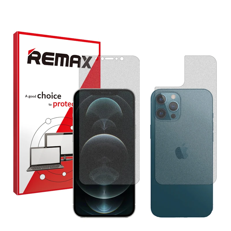 محافظ صفحه نمایش مات ریمکس مدل HyMTT مناسب برای گوشی موبایل اپل iPhone 12 Pro Max به همراه محافظ پشت گوشی