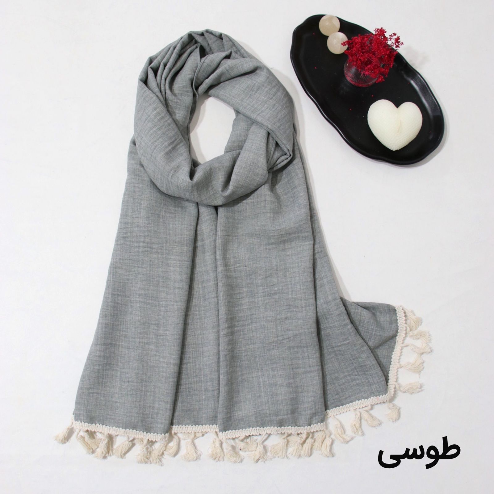 شال زنانه مدل نخی وارداتی طرح ساده حاشیه دار کد ana-4012 -  - 34