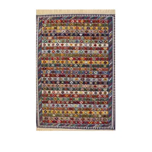 گلیم دستباف یک و نیم متری طرح قشقایی کد A91208 