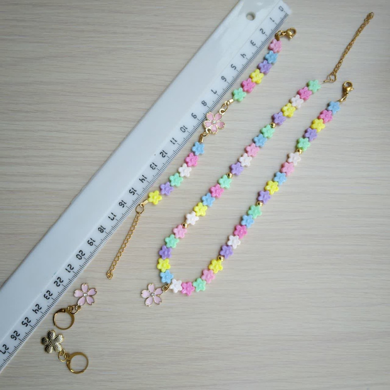 نیم ست دخترانه مدل مهره ای گل کد 0333