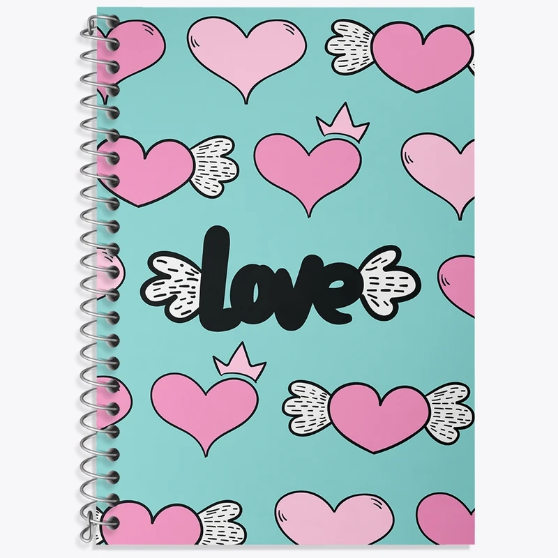 دفتر زبان 50 برگ خندالو مدل سه خط طرح Love کد N329