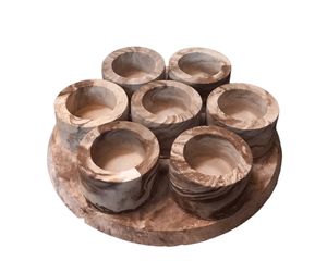 نقد و بررسی مجموعه ظروف هفت سین هشت پارچه مدل سنگی طرح استوانه ای توسط خریداران