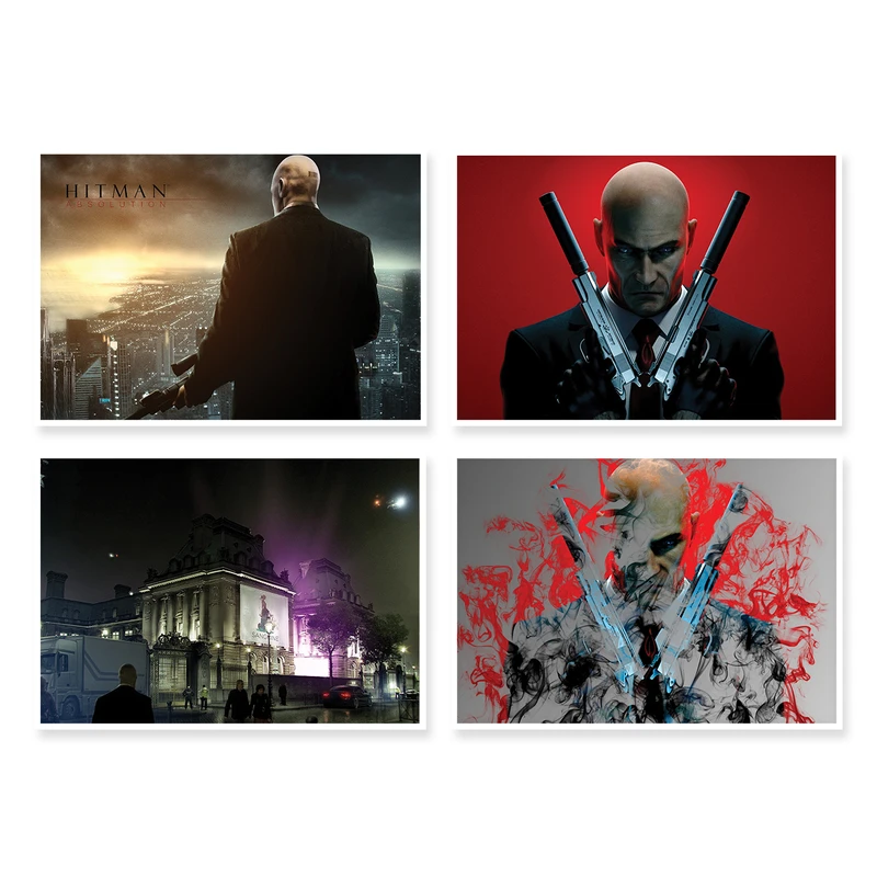 پوستر طرح بازی هیتمن کد A-1698 مجموعه 4 عددی