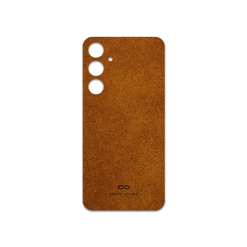 برچسب پوششی ماهوت مدل Brown-Chamois-Leather مناسب برای گوشی موبایل سامسونگ Galaxy A35