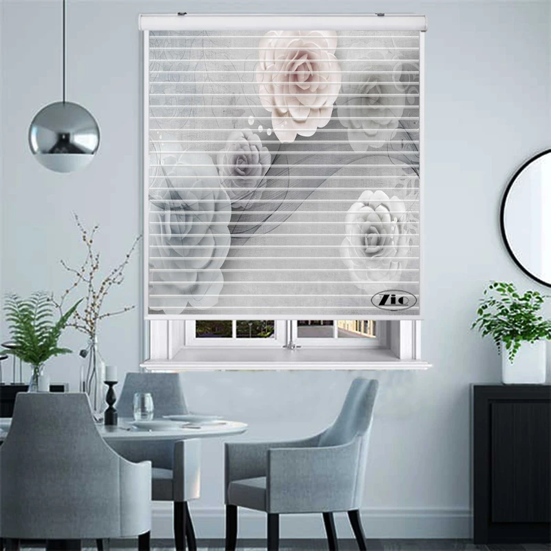 پرده زبرا زیو مدل سیلوئت 3D1282 سایز 150x150 سانتی متر