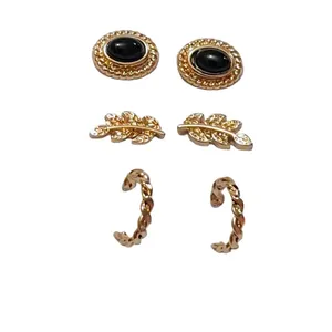 گوشواره زنانه مدل برگ مجموعه 3 عددی