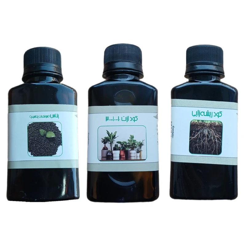 کود مایع ازت 10-10-30 و پتاس و کود ریشه زایی مدل life - D حجم 110 میلی لیتر بسته 3 عددی