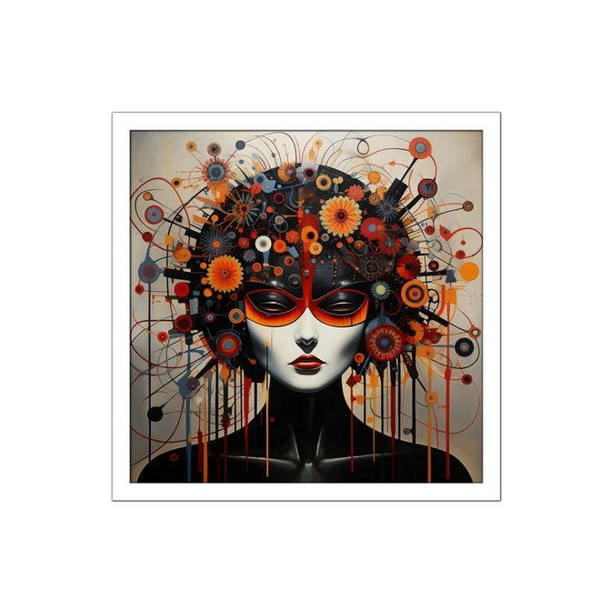 تابلو نوری بکلیت طرح نقاشی سبک آبستره چهره مدل لایت باکس W-MID-20441