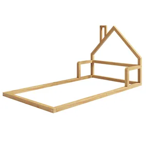 تخت خواب چوبی یک نفره مدل کلبه C1 سایز ۸۰×۱۸۰ سانتی‌متر