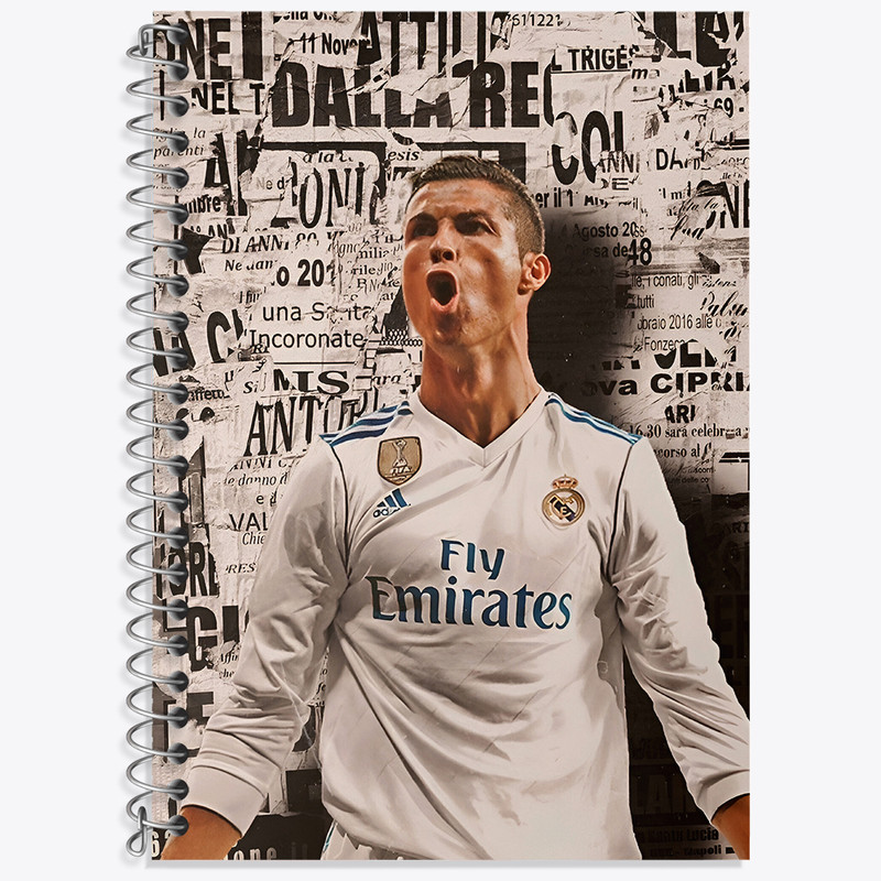 دفتر زبان 50 برگ خندالو مدل سه خط طرح کریستیانو رونالدو کد N2817