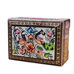 جعبه جواهرات خاتم کاری چوبی کد 01