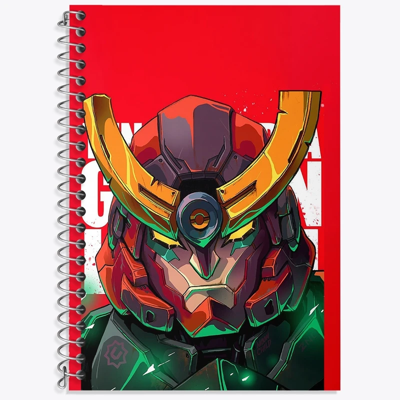 دفتر زبان 50 برگ خندالو مدل سه خط طرح انیمه گورن لاگان کد 32316