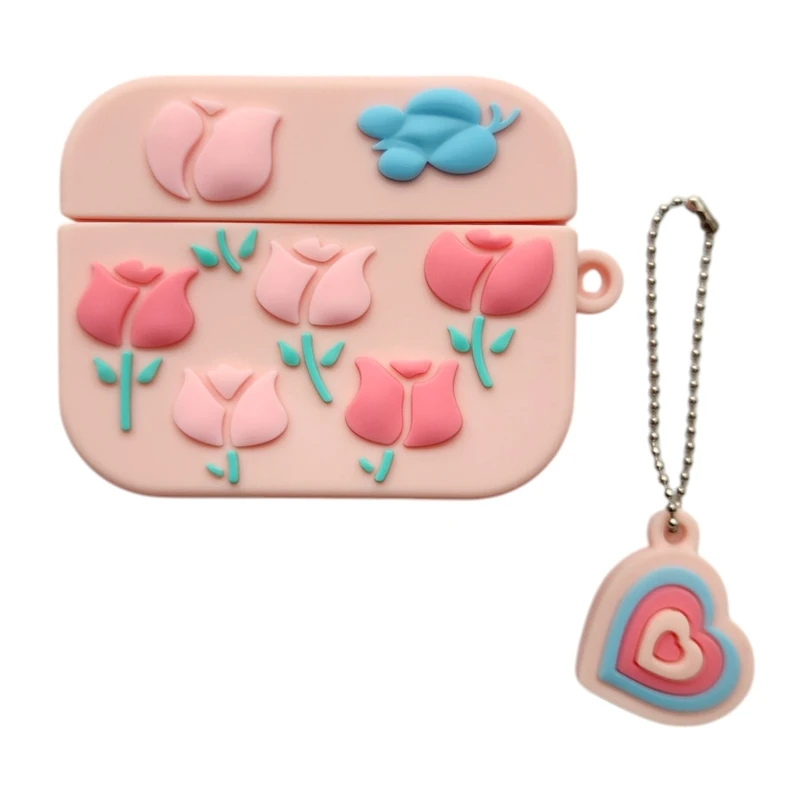 کاور مدل flower مناسب برای کیس اپل ایرپاد Airpods pro 2 / Airpods pro به همراه آویز